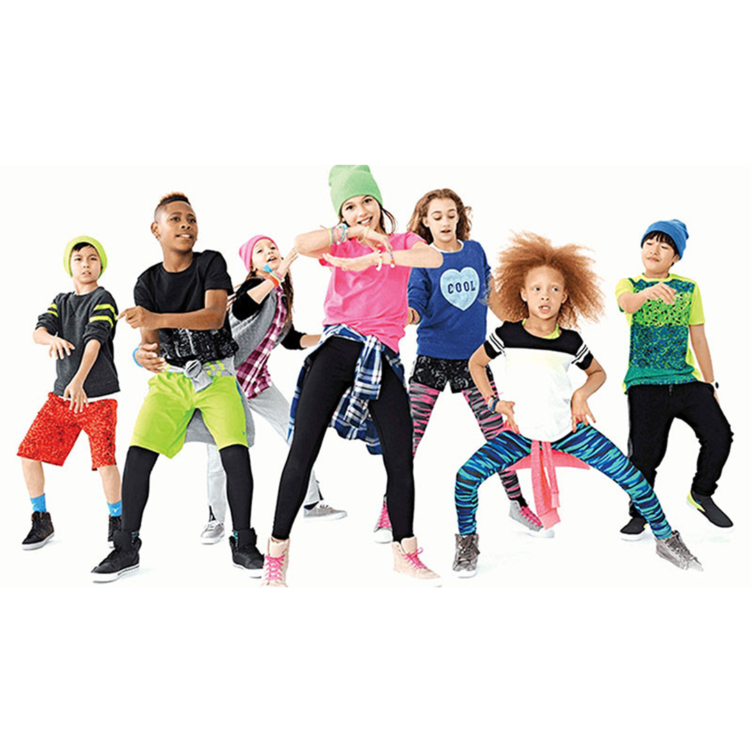 Kids dancing in colorful clothes