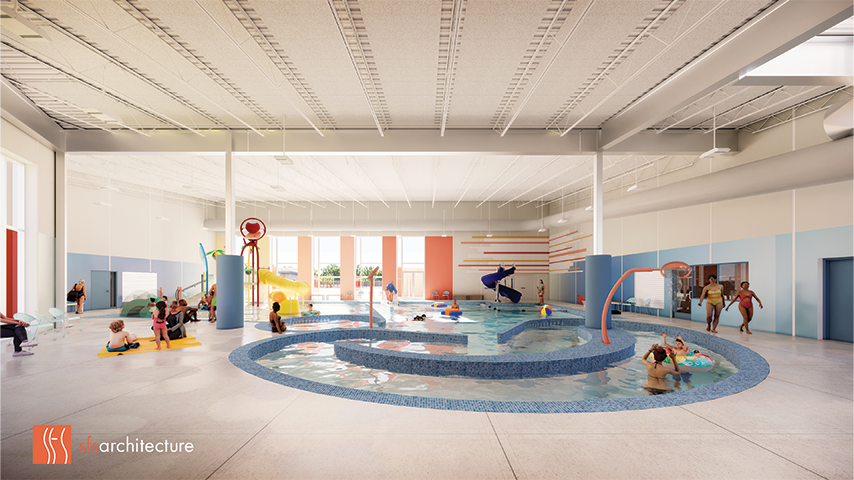 Rendering of the new indoor recreational aquatic space