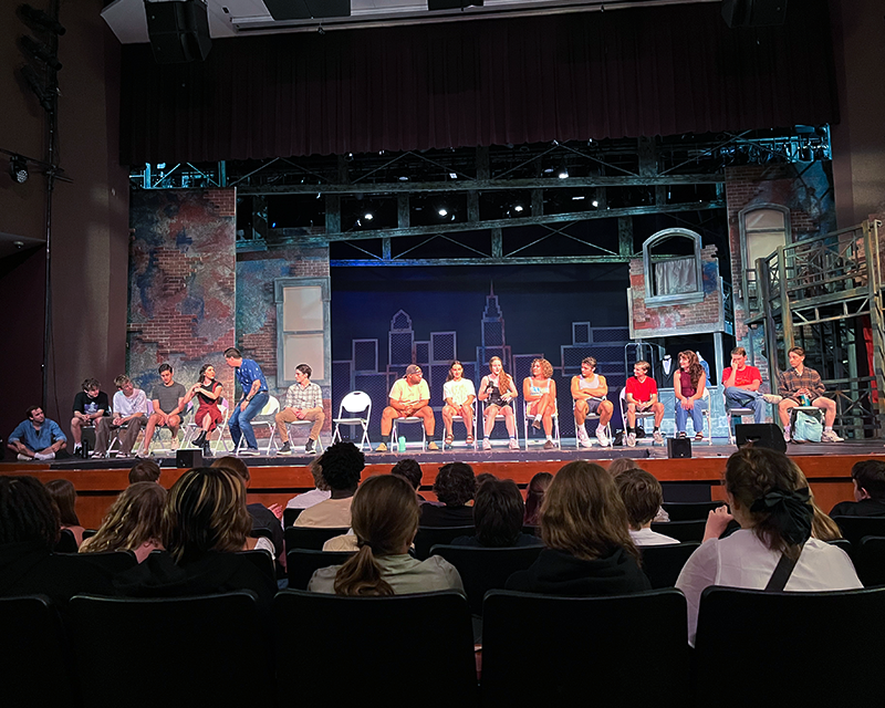 The cast of West Side Story answering student question