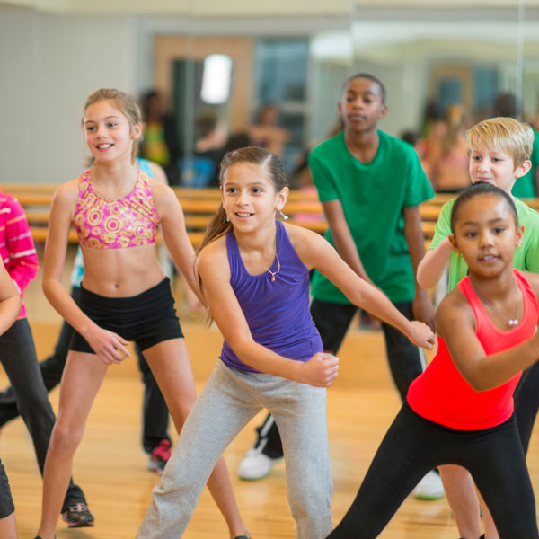 Kids dancing in Zumba class