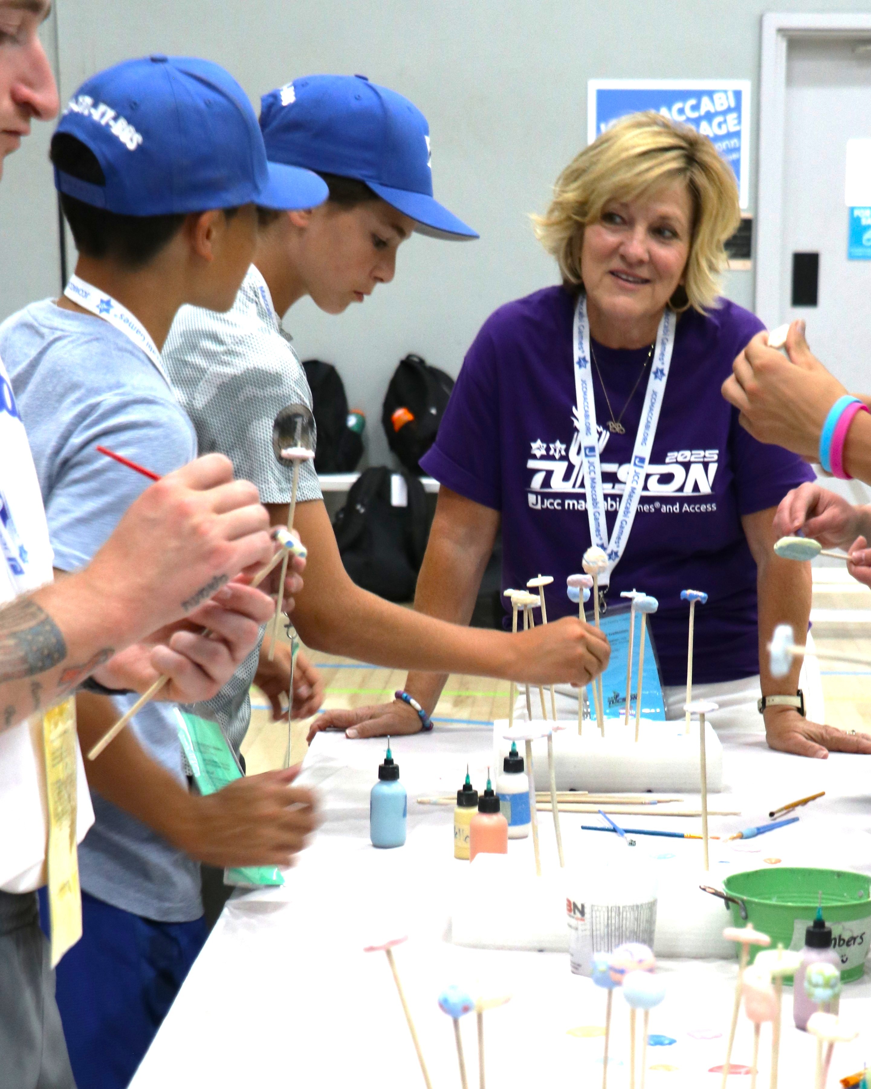 Volunteer with athletes