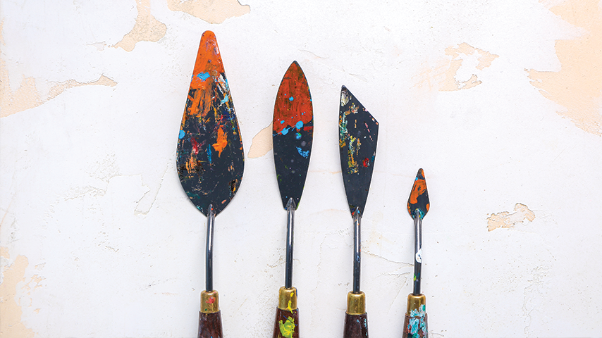 Photo of palette knives in four sizes