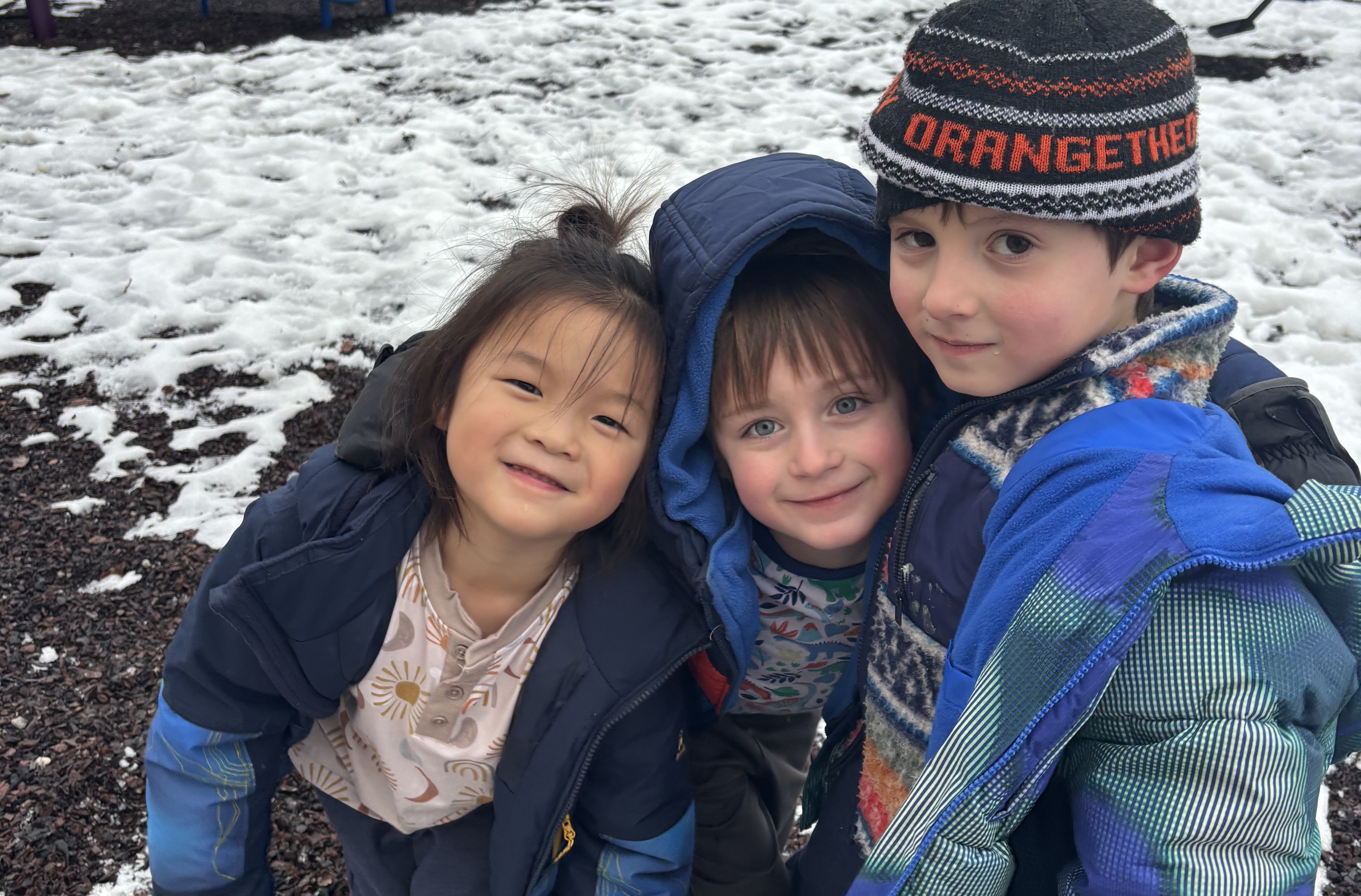 Kids playing in the snow