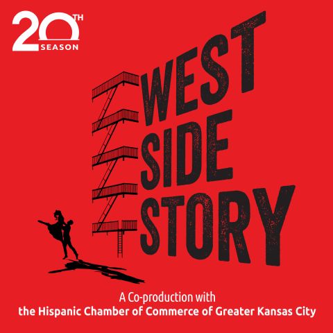 West Side Story graphic in black, red, and white