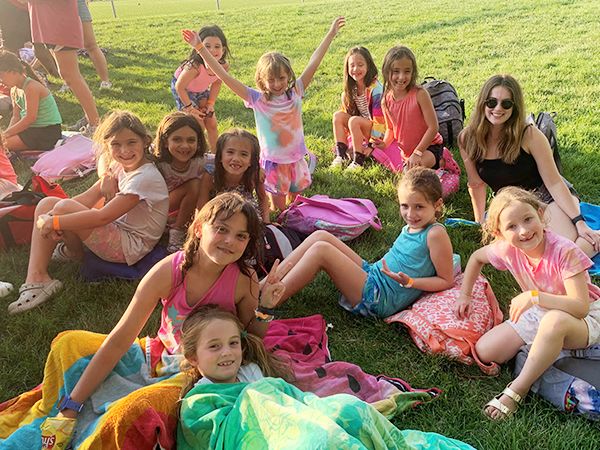 Kids posing with smores