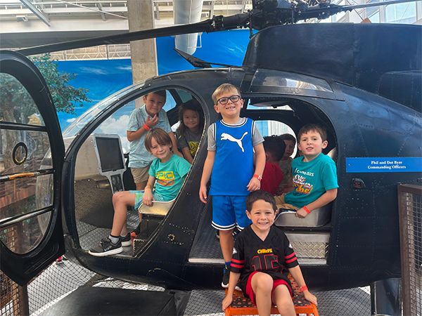 Kids in a helicopter