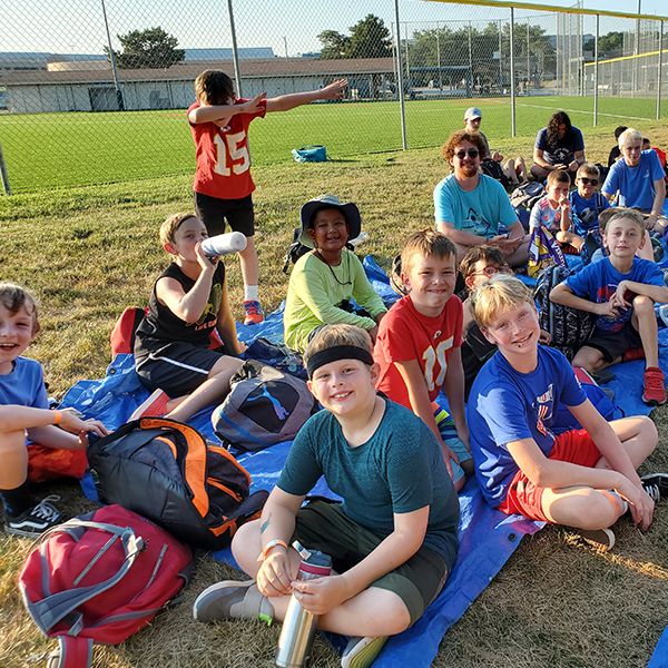 Boys around the campfire